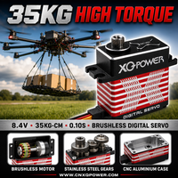 Servomoteur numérique sans balais XQ-S8135D 35 kg à couple élevé, engrenages en acier inoxydable, étanche, boîtier en aluminium CNC, 8,4 V, pour UAV, vente en gros OEM