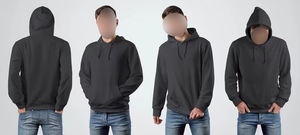 Sweat à capuche doux surdimensionné épais polaire goutte épaule plaine blanc Logo personnalisé hommes sweats à capuche fabricant fabrication de sweatshirts - Product Image 3