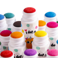 12 couleurs 18MM plumes 25ml lavable point marqueur ensemble Bingo marqueurs activité bricolage peinture Art dessin jouet avec carte à colorier