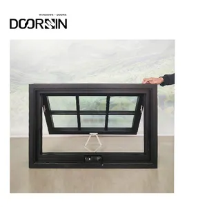 Modern Shenzhen Double Glazed Low E Glass Aluminum Clad Wood Aluminium Chain Winder Awning Window