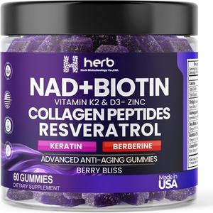 Oem NAD + Biotin gummy vitamin <span class=keywords><strong>K2</strong></span> & <span class=keywords><strong>D3</strong></span> Collagen Resveratrol Keratin berberine NAD Gummies cho tóc da móng tay doanh bổ sung - Product Image 1