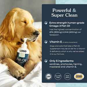 Venta al por mayor de aceite de salmón salvaje de Alaska para perros Omega-3 para perros-Suplemento alimenticio líquido para mascotas Suplemento de cadera y articulaciones para perros - Product Image 5