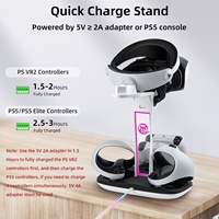 Support de charge multifonctionnel portable avec écran double, station d'accueil, lumière, chargeur, accessoires de jeu pour PS5 VR2/PS5/PS5 Elite Controller