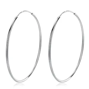 925 Silver Earrings Earrings Pendants Women's Fashion Europe And America Exaggerated Thin Loop Earrings Temperament Jewelry