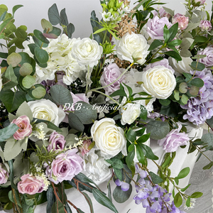Decoración Floral Artificial para Bodas al Aire Libre Personalizada DKB, Camino de Flores Morado y Blanco, <span class=keywords><strong>Arreglos</strong></span> de Hileras - Product Image 5