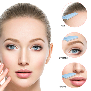 Nuevo Kit plegable de 3 uds, recortador de vello Facial de acero inoxidable, afeitadora portátil, maquinilla de afeitar, juego de maquinilla de afeitar para cejas para mujer - Product Image 3