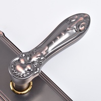 Poignée de porte d'entrée antivol en acier inoxydable de style européen, finition bronze antique rouge, en gros et en stock