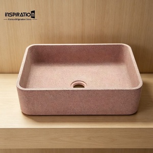Vasque en terrazzo de ciment pour lavabo, approvisionnement en gros pour les projets de rénovation de salles de bain de grandes chaînes hôtelières mondiales - Product Image 1