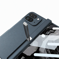 Pour Google Pixel 10 Pro Fold : Étui de protection rigide en cuir uni avec verre trempé pour écran, compatible avec le support magnétique à charnière pour Pixel 9 Pro Fold