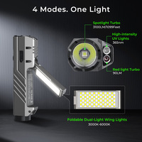Lampe torche magnétique EDC Wurkkos HD05 3100LM 4-en-1, lampe de travail rechargeable IP68