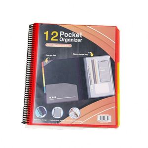 12 Pocket Plastic Spiral Binder Organizer Multi Pocket Folder with Dividers Office Organizer Folder Letter Size School Supplies - Product Image 1