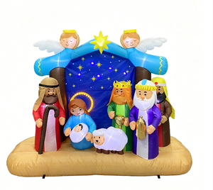 Crèche <span class=keywords><strong>de</strong></span> Noël gonflable <span class=keywords><strong>de</strong></span> 7 pieds avec anges et moutons - Product Image 6