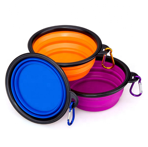 5.0 inç taşınabilir silikon hayvan mama kabı, katlanabilir genişletilebilir su besleme seyahat kasesi kupası çanak için Pet köpek kedi 1000ml - Product Image 1