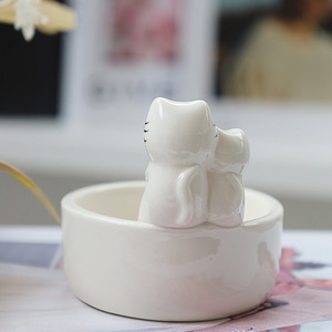 Creative Ceramic <strong>Cat</strong> Lover Shape <strong>Candle</strong> <strong>Holder</strong> for Christmas Home Decor with Scented Tea Light and Ornament - Product Image 4