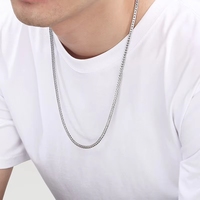 Collier chaîne Franco en acier inoxydable 316, unisexe, tressé, minimaliste, bijoux de luxe en gros