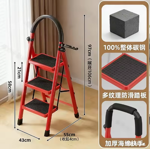 La escalera plegable portátil moderna de metal para el hogar es adecuada para varios lugares comerciales como barberías y salones de belleza. - Product Image 3