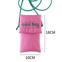 Tas Selempang Mini Wanita Ringan Bahan Nylon Custom, Tas Ponsel Bulu Angsa