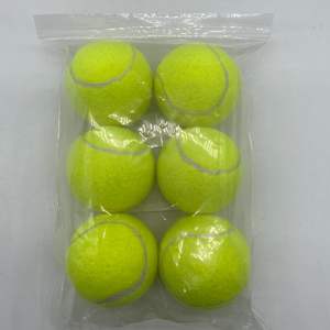 Bola tenis latihan hewan peliharaan anjing flanel karet kuning tahan lama mainan lempar untuk anak anjing - Product Image 5