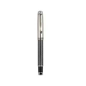 Professional Pen Supplier 2024 heavy with cap gun Black vip clients Carbon Fiber Roller Ball Pen Custom Ink Pens for Clients