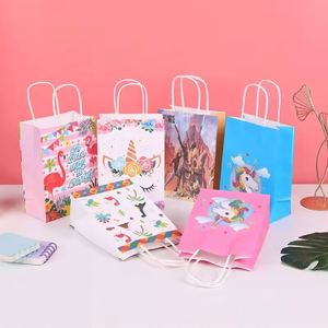 Bolsas de Regalo de Papel Kraft para Fiestas de Cumpleaños Infantiles, Venta al Por Mayor de Fábrica, para Festivales y Empaque de Dulces - Product Image 1