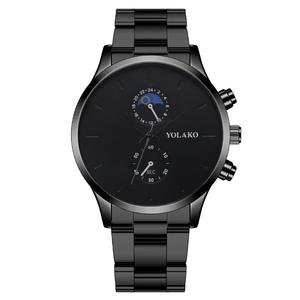 Nouvelle montre-bracelet à quartz à deux yeux en acier montre élégante pour hommes - Product Image 1