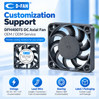 Ventilateur de refroidissement axial sans balais DC 5V 12V de taille micro 40x40x7mm à haute pression statique 4007mm pour le refroidissement du dissipateur thermique du processeur