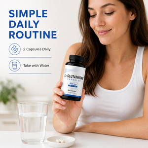Capsules de L-glutathion liposomales GSH originales réduites à 500 mg, antioxydant beauté éclatant, végétaliennes, faibles en sucre, sans gluten, pour adultes - Product Image 5