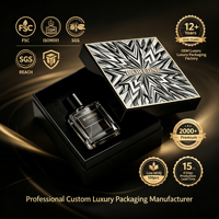 Boîte à parfum de luxe personnalisée avec couvercle et base en relief 3D, emballage en carton rigide à relief géométrique, marché américain