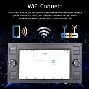 Android Car Radio 7'' Wifi FM Autoradio Stereo For Ford Transit/Focus/Kuga/Fusion/Connect/Galaxy/Fiesta/Mondeo/C Max