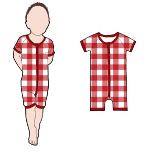 Yihui özel kızlar tulumlar çocuk Romper kısa kollu ekose baskılar örme kumaş fabrika doğrudan yaz OEM için - Product Image 4