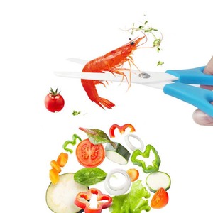 Ceramic <b>Kitchen</b> <b>Scissors</b> Blue Handle Rust Proof For Fruits Vegetables Cooking - Product Image 3