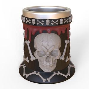 Personalizado parede dupla 3d aço inoxidável construído em resina stein jogo gótico viking crânio bebendo copo cerveja caneca com punho de osso morto - Product Image 4