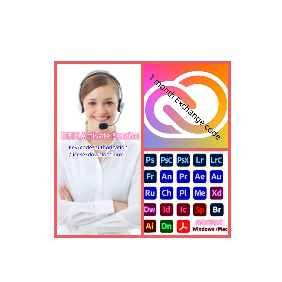 1 месяц, глобальное использование, код подписки, активировать услугу, версия 2023, Оригинальное программное обеспечение Adob Create Cloud, полный набор, все приложения