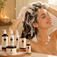 Ensemble de soins capillaires naturels et biologiques Chebe, kit de traitement capillaire à base de plantes en 6 pièces, shampoing, après-shampoing et huile certifiés GMP, vente en gros OEM