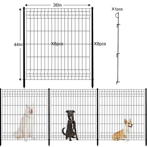 Valla Metálica para Jardín con Puerta, Paneles de Valla Metálica Portátiles, Valla para Mascotas sin Excavación para Perros, Paisajismo - Product Image 2
