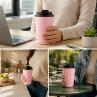 Tasse de bureau RTS 350 ml 12 oz en acier inoxydable de qualité alimentaire à double paroi isolée sous vide avec couvercle anti-fuite pour le commerce B2B mondial
