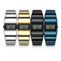 Poedagar E126 2026 Nouveautés Montre-bracelet numérique créative en acier inoxydable, étanche et tendance pour homme
