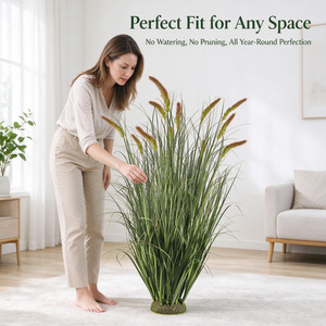 Hierba Decorativa <span class=keywords><strong>Artificial</strong></span> de Cattail Multitono de 120 cm, Planta <span class=keywords><strong>Artificial</strong></span> <span class=keywords><strong>en</strong></span> Maceta para Decoración Rústica de Porche y Entrada de Casa de Campo - Product Image 2