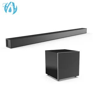 Audio Signa FM Ultra-Slim TV Sound Bar Wireless Subwoofer, Includes ARC & Optical Cables, Bluetooth Enabled, Black