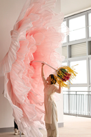 Grande fleur de pivoine en organza - Pivoine géante en soie 3D pour décoration de mariage