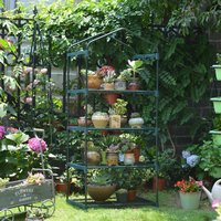 C153 Mini petite serre pliable d'intérieur et d'extérieur Couverture en PVC transparent imperméable et robuste avec étagères en acier pour le jardinage en toutes saisons