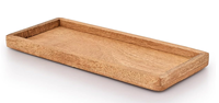 Ensemble de 3 plateaux de service en bois jetables modernes avec bord surélevé pour un usage domestique