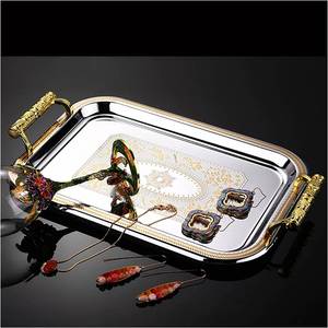 Plateau de service européen 45 cm en métal pour restaurant, maison, hôtel, en acier inoxydable 410, assiettes à dîner, plats de nourriture - Product Image 3