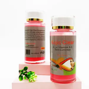 Natural Kojic Clear Eliminate Black Brown Marks Whitening Brighten Skin Tone Skin Care Serum With Gluta Collagen Carrot Vitamin