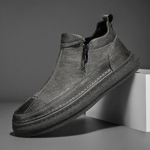 <span class=keywords><strong>Botas</strong></span> de Trabajo de Estilo Británico Retro para <span class=keywords><strong>Hombre</strong></span>, Zapatos de PU Antideslizantes, Resistentes al Desgaste, Transpirables y Cómodos, de Altura Media - Product Image 3