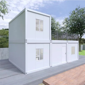 Casa de playa prefabricada de hormigón rápido, contenedor modular de 2 pisos plano de bajo coste - Product Image 5
