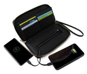 Porte-cartes élégant avec fermeture éclair, portefeuille de voyage long et fin pour femmes, avec recharge sans fil, idéal comme cadeau de remerciement pour les invités - Product Image 1