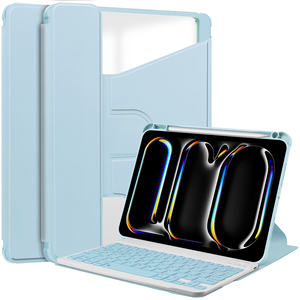 Clavier sans fil détachable de protection, accessoires pour tablette en TPU, pour <span class=keywords><strong>iPad</strong></span> Pro 11 pouces 2024, étui transparent <span class=keywords><strong>rotatif</strong></span> à 360 degrés - Product Image 1