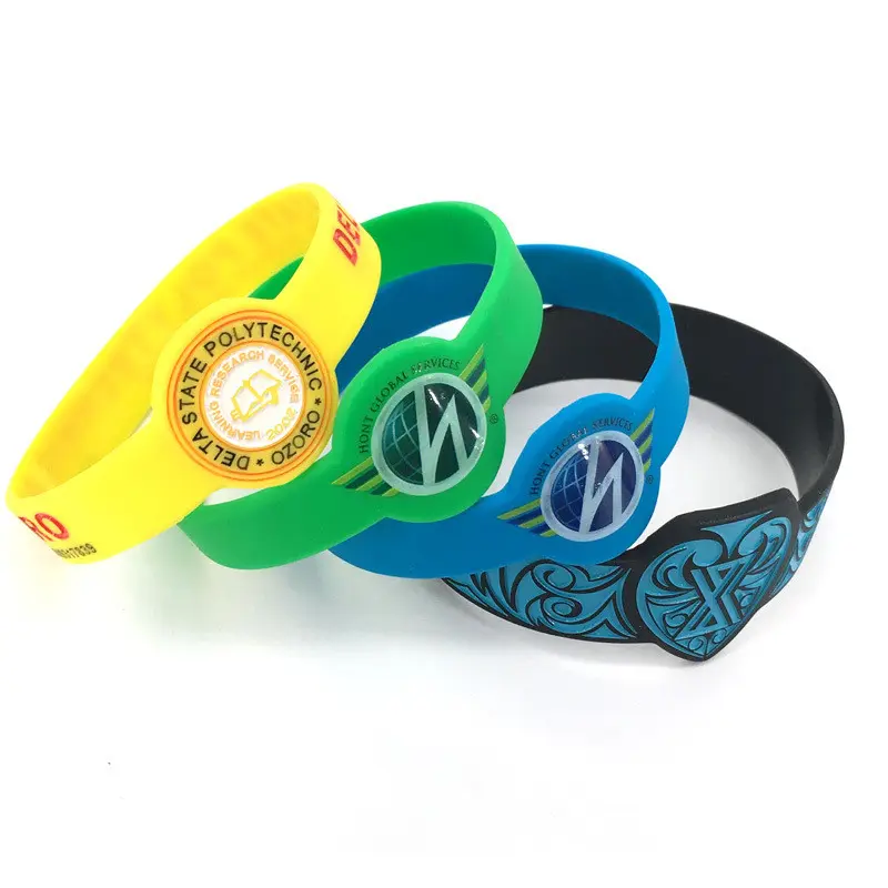 Fabrik preis Neueste Armband Perlen Magnetic Custom Nba Logo Gummi Armbänder Silikon Armband