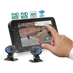 Caméra embarquée GPS étanche à double objectif HD 1080P de 4,0 pouces, enregistreur vidéo avant et arrière pour moto avec garantie d'un an - Product Image 1